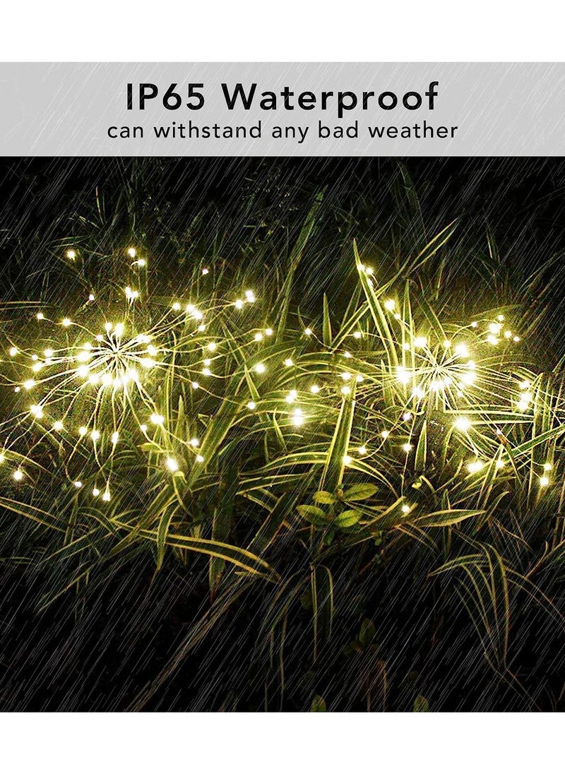 CityRiya-Long Solar Garden Lights Outdoor Decor 2 Pack Waterproof Solar Firework Lights 180 LED Fairy Lights Yard Planter Decorative Solar Powered String Light, Solar Lights for Garden, Wedding, Party  - Image 4