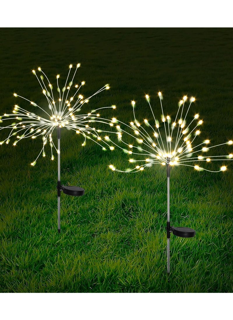 CityRiya-Long Solar Garden Lights Outdoor Decor 2 Pack Waterproof Solar Firework Lights 180 LED Fairy Lights Yard Planter Decorative Solar Powered String Light, Solar Lights for Garden, Wedding, Party  - Image 1