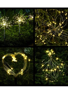 CityRiya-Long Solar Garden Lights Outdoor Decor 2 Pack Waterproof Solar Firework Lights 180 LED Fairy Lights Yard Planter Decorative Solar Powered String Light, Solar Lights for Garden, Wedding, Party  - Image 5