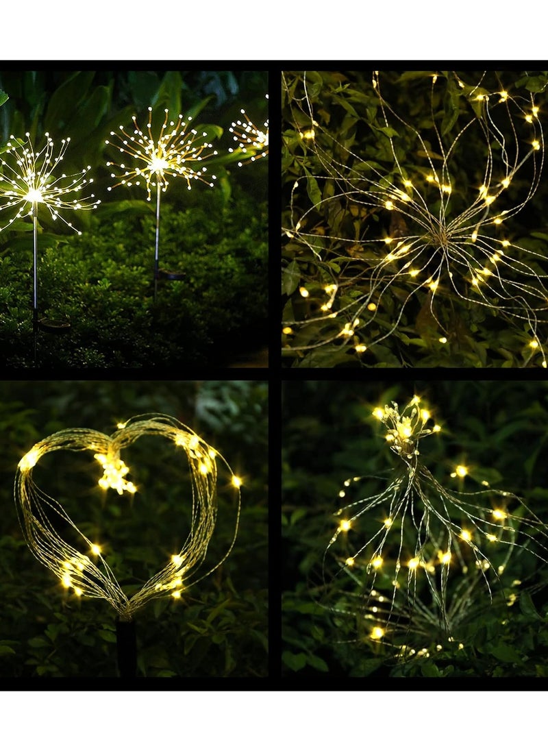 CityRiya-Long Solar Garden Lights Outdoor Decor 2 Pack Waterproof Solar Firework Lights 180 LED Fairy Lights Yard Planter Decorative Solar Powered String Light, Solar Lights for Garden, Wedding, Party  - Image 5