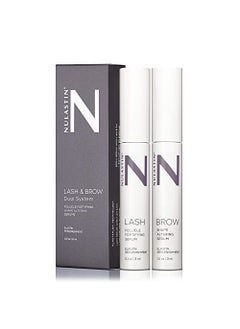 NULASTIN Eyelash Serum & Brow Serum - Lash & Brow Dual System - Eyebrow & Eyelash Enhancing Serums with Keratin & Peptides for Fuller Looking Lashes & Brows (2 Count, 0.1 Fl Oz Each)