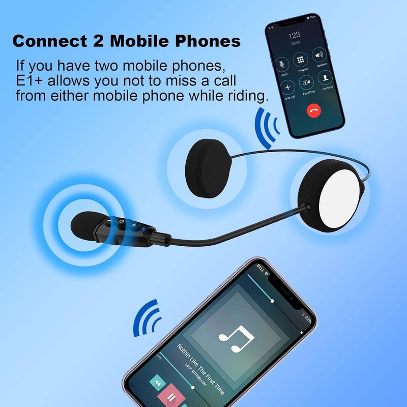 EJEAS خوذة دراجة نارية EJEAS E1+ مع سماعة بلوتوث 5.1 مع تقليل الضوضاء CVC وتأثيرات صوت ثلاثية الأبعاد - Image 4