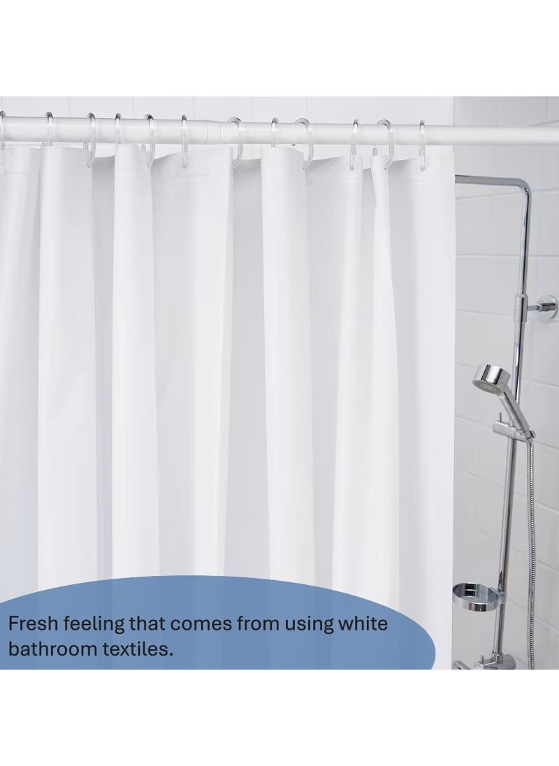 Generic Shower Curtain, Bath Curtain, Water-Resistant Surface PEVA White 180x200 cm  - Image 4