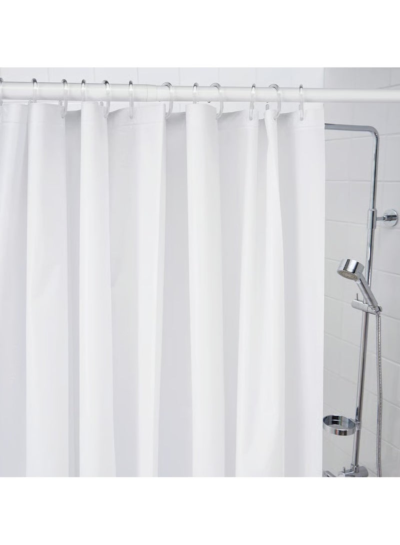 Shower Curtain, Bath Curtain, Water-Resistant Surface PEVA White 180x200 cm  - Image 4