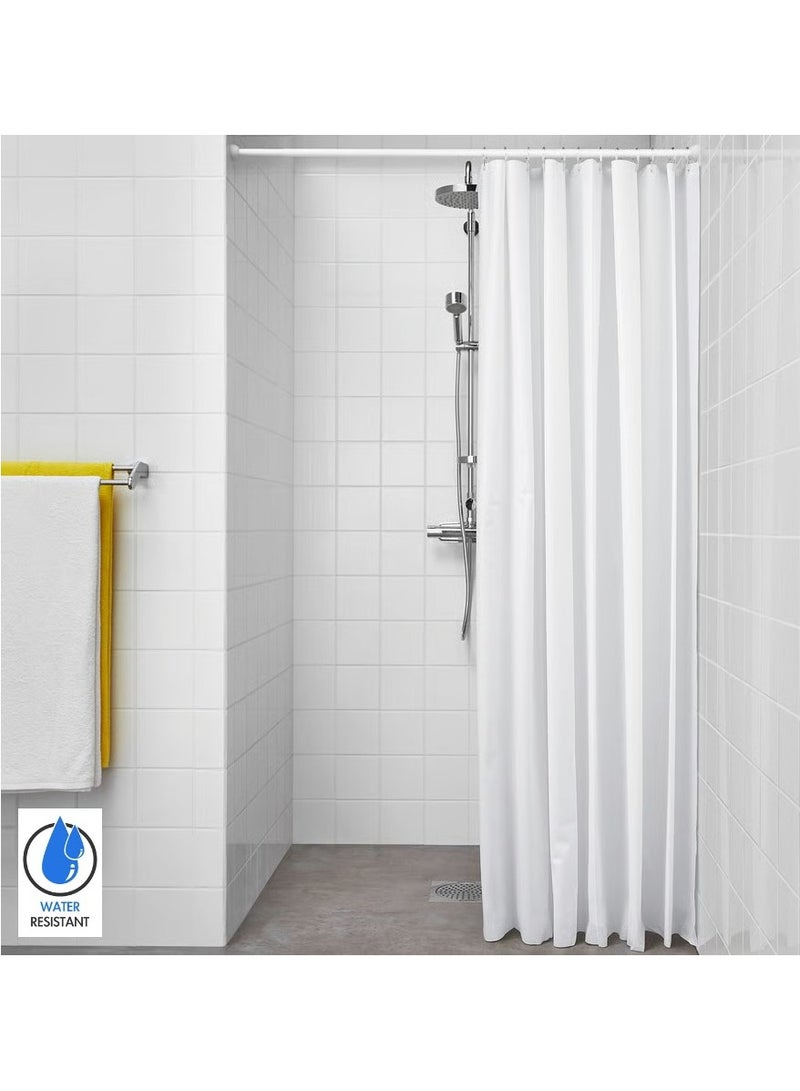 حدد المحور ستارة دش، سطح مقاوم للماء من مادة PEVA باللون الأبيض 180 × 200 سم - Image 1