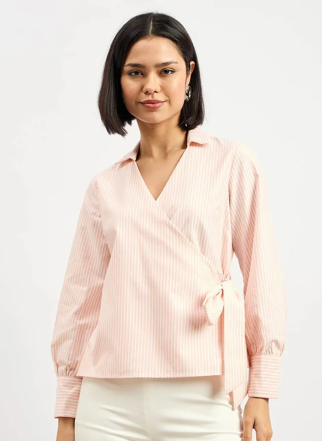 Salt Attire SALT ATTIRE Women Original Opaque Striped Formal Shirt