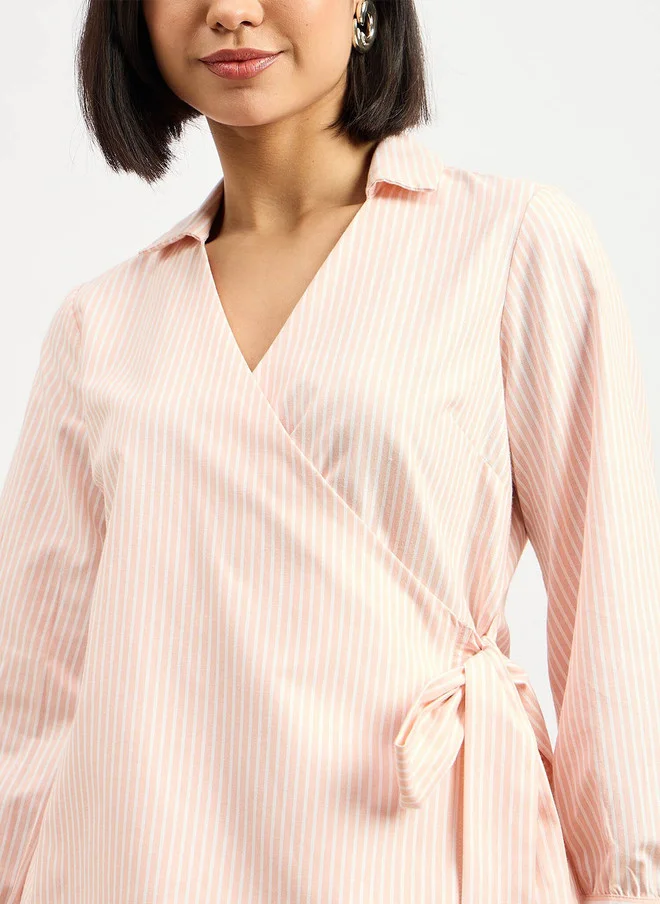 Salt Attire SALT ATTIRE Women Original Opaque Striped Formal Shirt