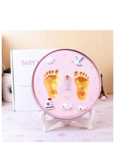 High Quality Mud Cartoon Design Newborn Footprint Kit With Easy No-Bake Drying For Kids