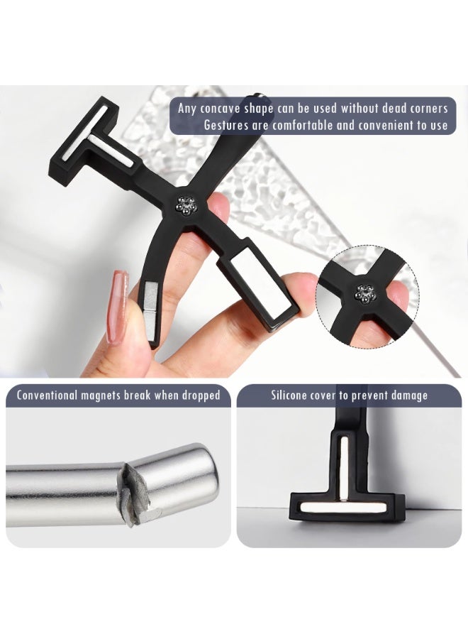 Nail Magnet Tool, 5 in 1 Multi-Function Magnet Stick 3D Magnetic Cat Eye Gel Polish, Cross 5 Ended Nail Magnet Pen Nail Art Cat Eye Magnet Stick Nail Design Tools for Salon Studio Home Nail DIY - Image 5