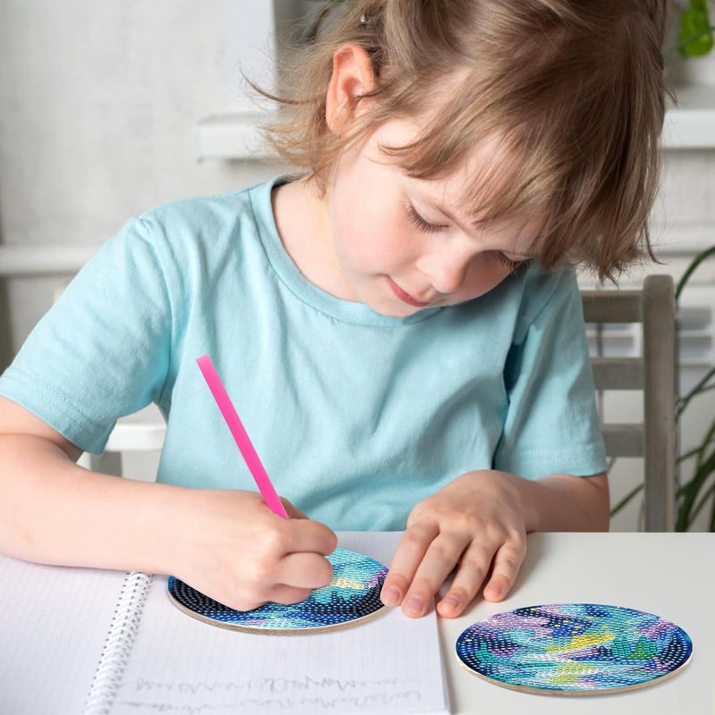 سيتسينك رسم الماس أضواء الشمال - 8 قطع DIY رسم الماس مساند أضواء الشمال مشهد طبيعي طابع فني حرفي للكبار المبتدئين هدايا حرف ديكورات منزلية - Image 5