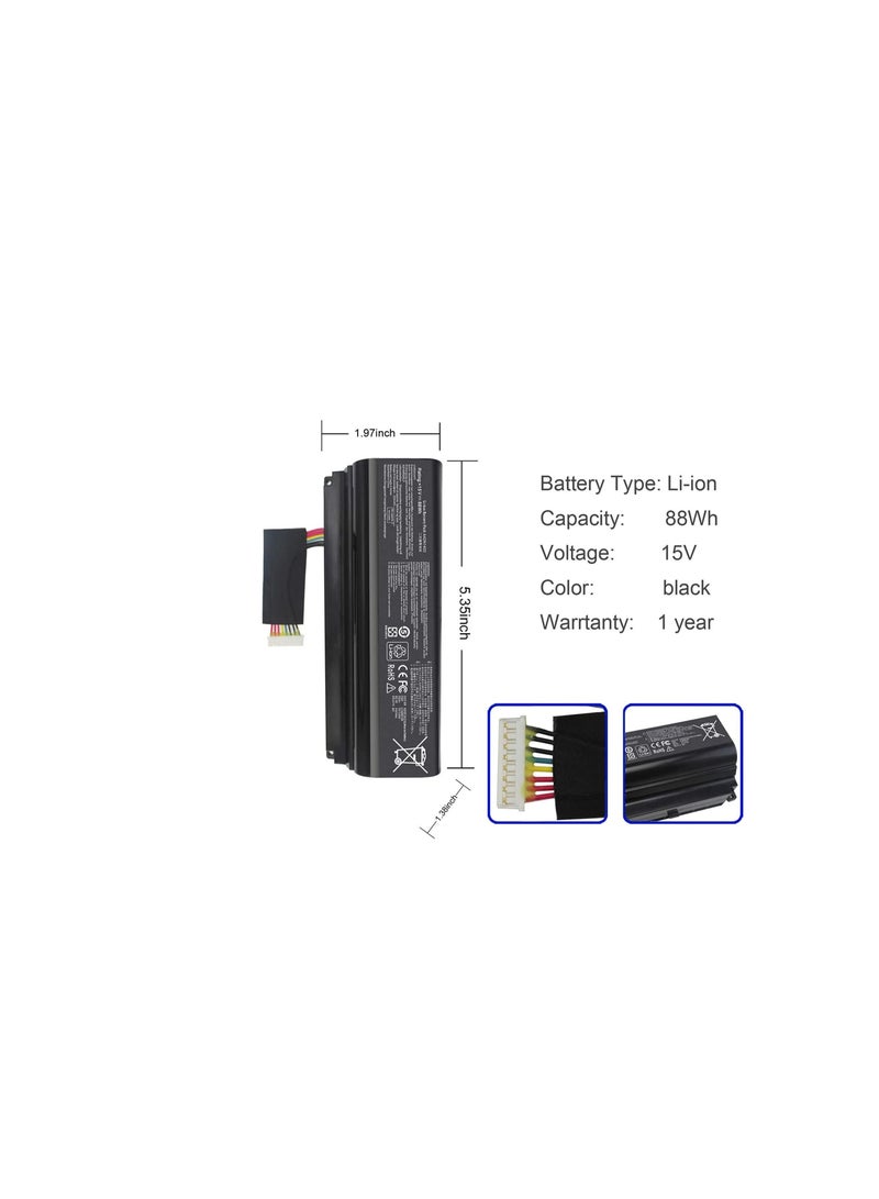 Terabyte A42N1403 A42LM93 0b110-00290000 4ICR19/66-2 Laptop Battery Replacement for Asus G751 G751J G751JL G751JM G751JT ROG GFX71JY 17.3 inch GFX71JY4710 G751 G751J G751JM G751J-BHI7T25 Series (15V 88Wh) - Image 5
