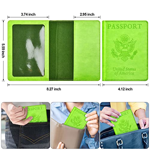 Eoehro BB-green Passport and Vaccine Card Holder Combo with Vaccine Card Slot, Wallet, Cover for Women and Men - Image 3