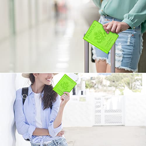 Eoehro BB-green Passport and Vaccine Card Holder Combo with Vaccine Card Slot, Wallet, Cover for Women and Men - Image 5
