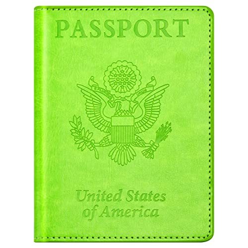 Eoehro BB-green Passport and Vaccine Card Holder Combo with Vaccine Card Slot, Wallet, Cover for Women and Men - Image 1