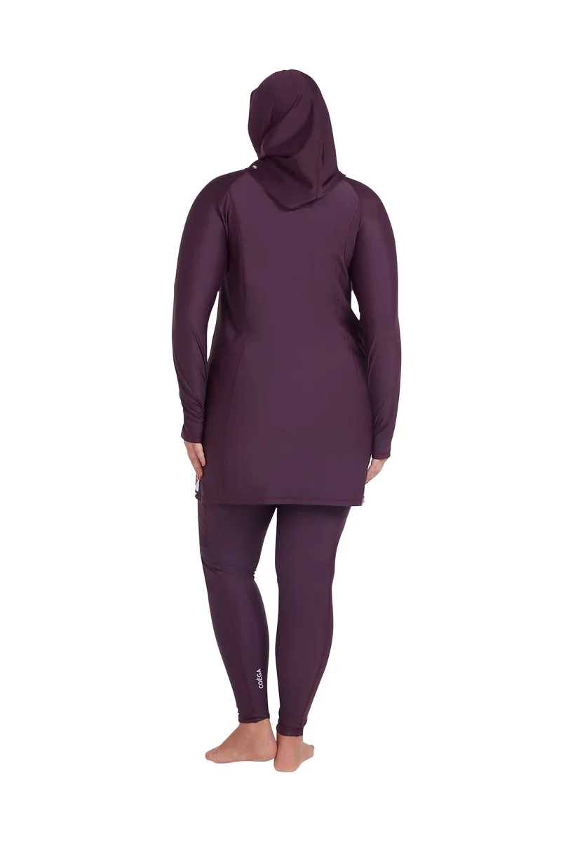 COEGA SUNWEAR COEGA Ladies  Modest Three-piece Swim Set - Dusky Purple Textures