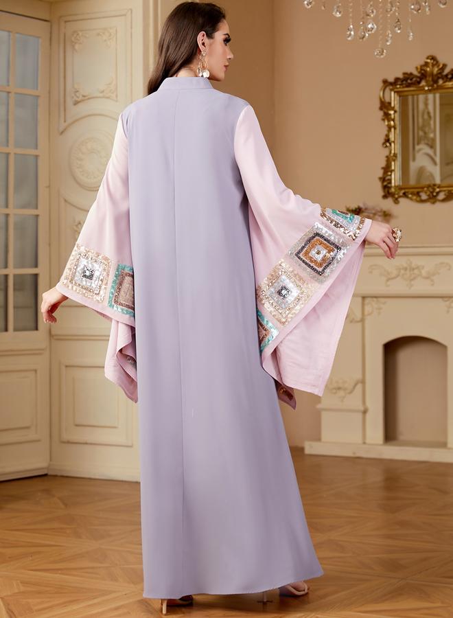 Take Two Women Sequin Patch Detail Butterfly Sleeve Jalabiya - Image 4