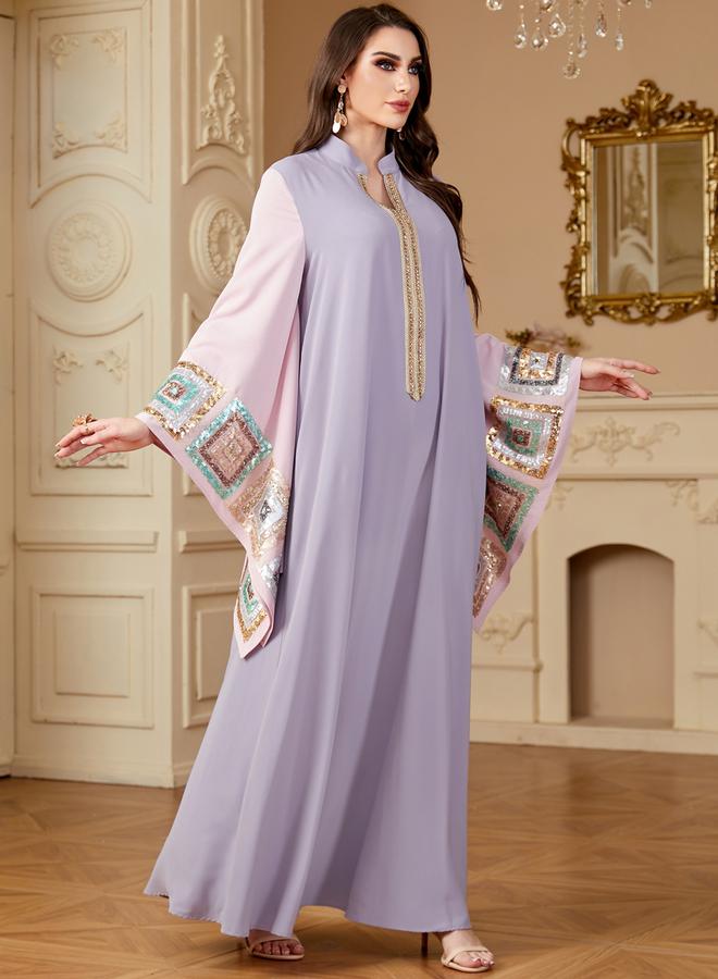 Take Two Women Sequin Patch Detail Butterfly Sleeve Jalabiya - Image 5