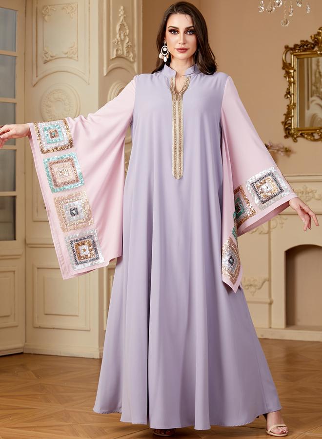 Take Two Women Sequin Patch Detail Butterfly Sleeve Jalabiya - Image 1