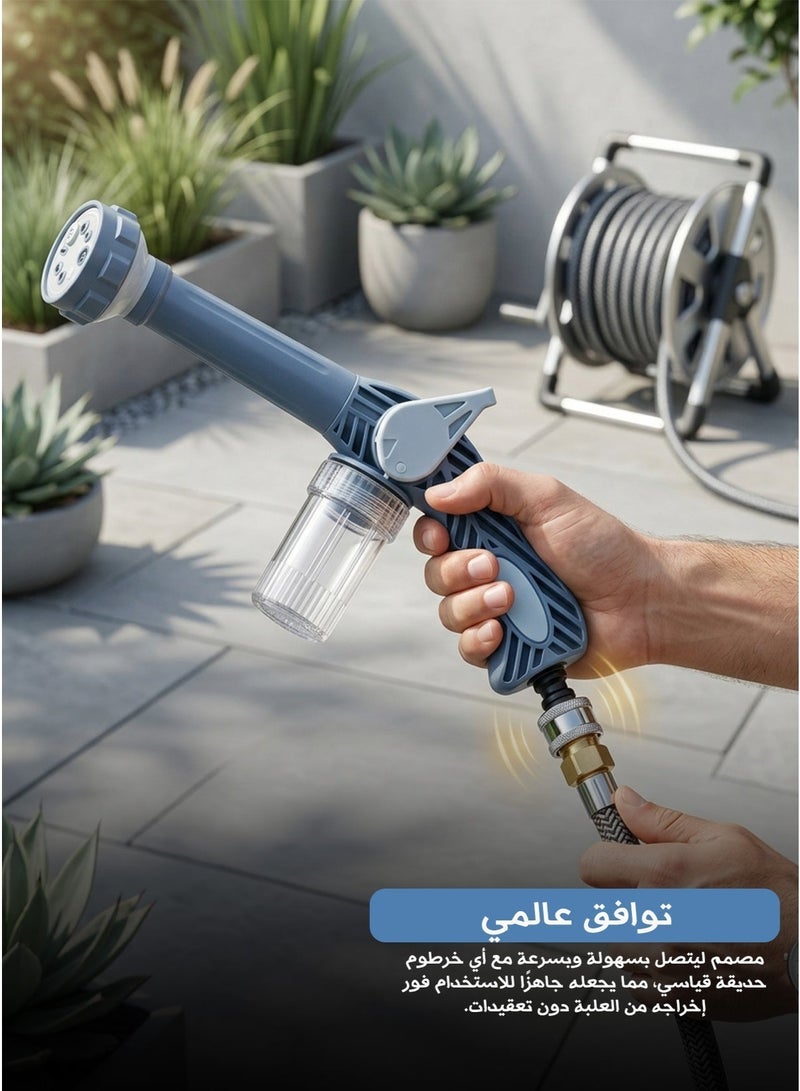Car Foam Gun – Ez Jet 8-in-1 Water Spray Gun with Built-in Soap Dispenser, High Pressure Washer for Car, Window & Garden Cleaning, Multi-Mode Nozzle Made of Durable ABS Plastic - Image 4
