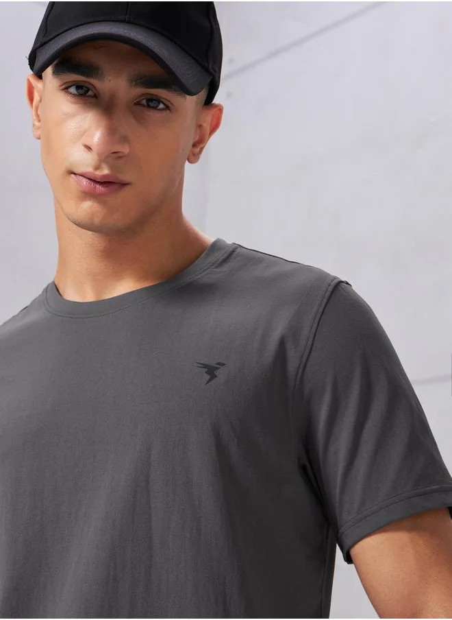 تكنوسبورت Slim Fit 4-Way Stretch T-Shirt with Cotflex by Styli