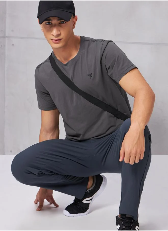 تكنوسبورت Slim Fit 4-Way Stretch T-Shirt with Cotflex by Styli