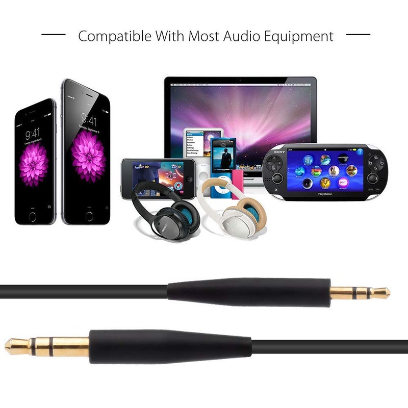Toeasor كابل صوت بديل AUX 3.5 مم إلى 2.5 مم متوافق مع سماعات Bose 700 QuietComfort QC45 QC35II QC35 QC25 لإلغاء الضوضاء، SoundTrue Soundlink On-Ear 2 OE2 OE2i (بدون ميكروفون) - Image 5