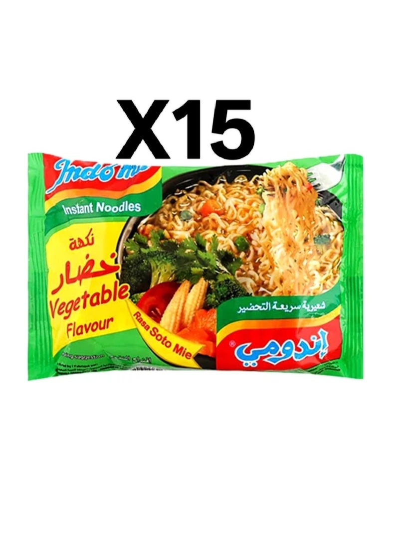 Indomie Indomie vegetablfes flavor pack of 15 Pcs , 70g 