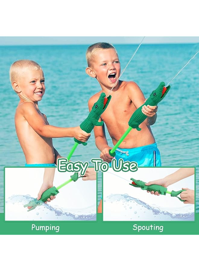 KASTWAVE Water Toy For Kids Alligator Water Pistol Squirt Toy Water Blaster Water Soaker Blaster Small Pistol Outdoor Beach Garden Pool Bath Party Water Fighting Children Girls Boys Toys Green - Image 4