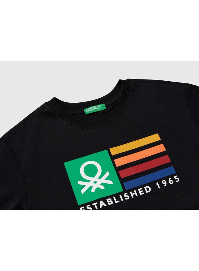 بينيتون تيشيرت أولاد مطبوع بأكمام طويلة - Image 3