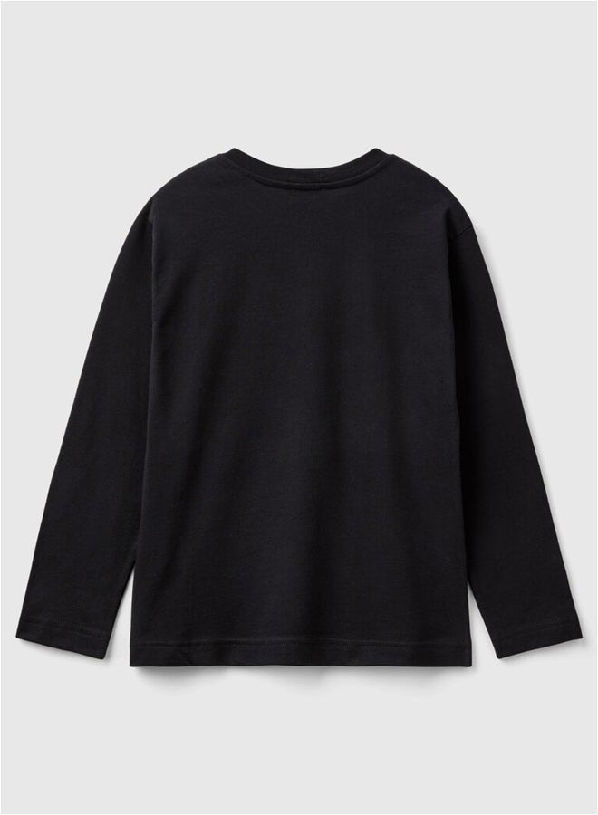 بينيتون تيشيرت أولاد مطبوع بأكمام طويلة - Image 2