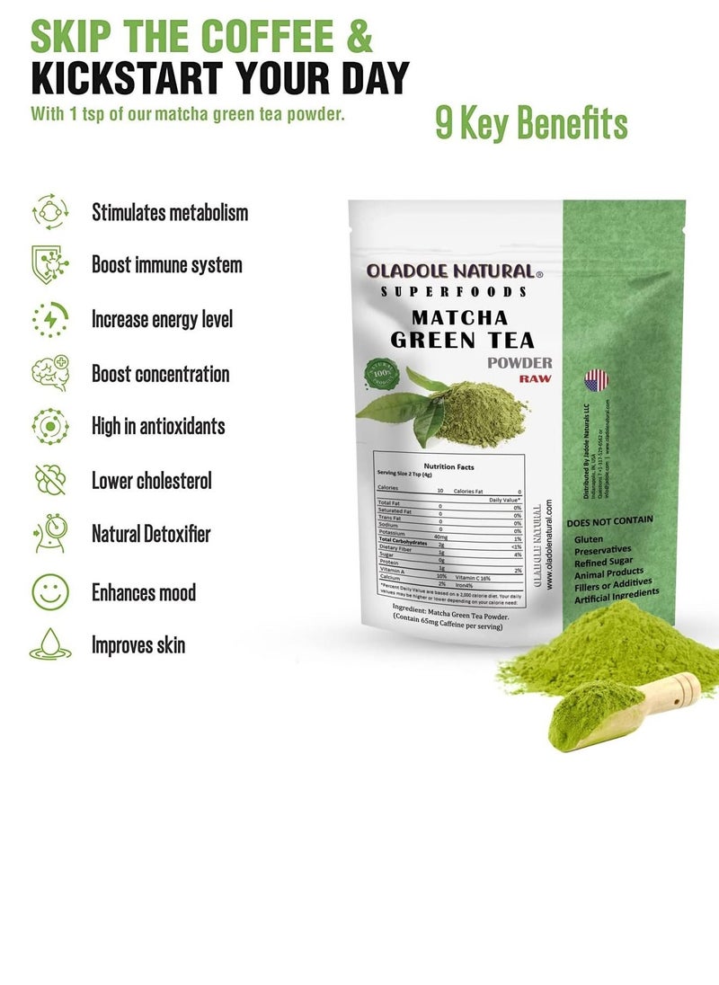 Oladole Natural مسحوق الشاي الأخضر ماتشا بالفانيليا الطبيعية من أولادول، مزيج قوي من الأطعمة الفائقة، مسحوق ماتشا بنكهة الفانيليا الطبيعية  - Image 4