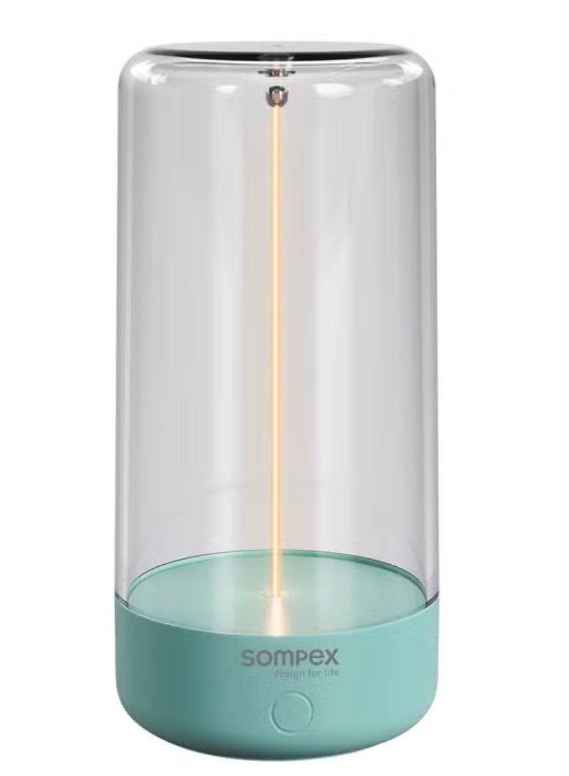 Sompex Pulse Compact Rechargeable Table Lamp | Sleek & Portable LED Light | IP54 (water-resistant) | Brightness memory function | Indoor & Outdoor Use | 3 warm light | 14.5 cm Height - Turquoise - Image 1