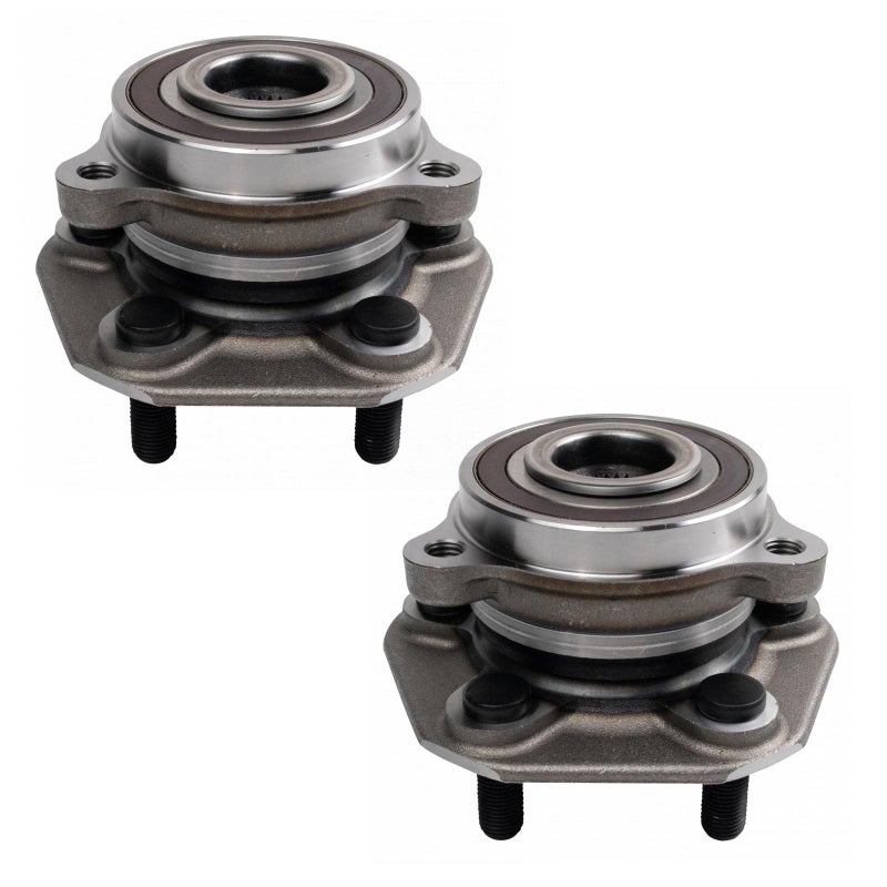 TRQ 2 Piece Front Wheel Bearing Hub Assembly Set with ABS Sensor Compatible with 20152021 Ford Mustang