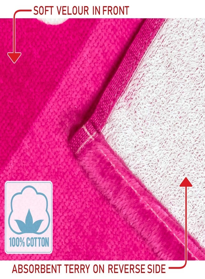Softerry - Llama Unicorn Beach Towel Pink Rainbow 28 x 51 inches (70 x 130cm) 100% Cotton Soft and Colorful Velour (28" x 51", Pink) - Image 3