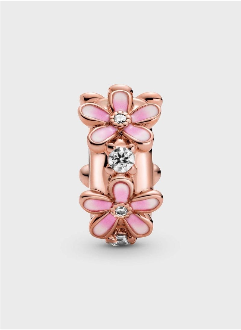 PANDORA Pink Daisy Spacer Clip Charm  - Image 2