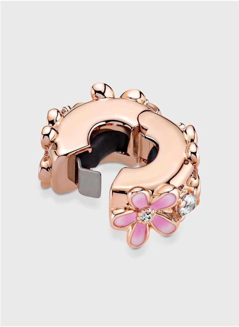 PANDORA Pink Daisy Spacer Clip Charm  - Image 4
