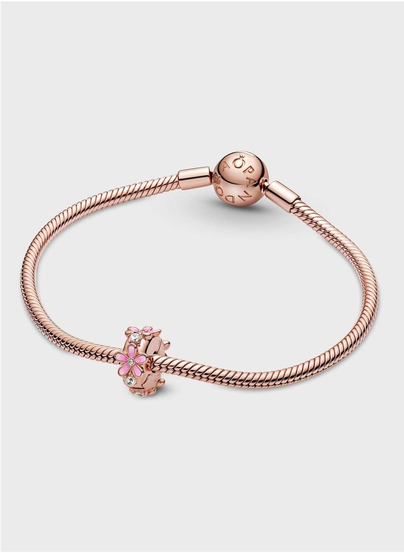 PANDORA Pink Daisy Spacer Clip Charm  - Image 5
