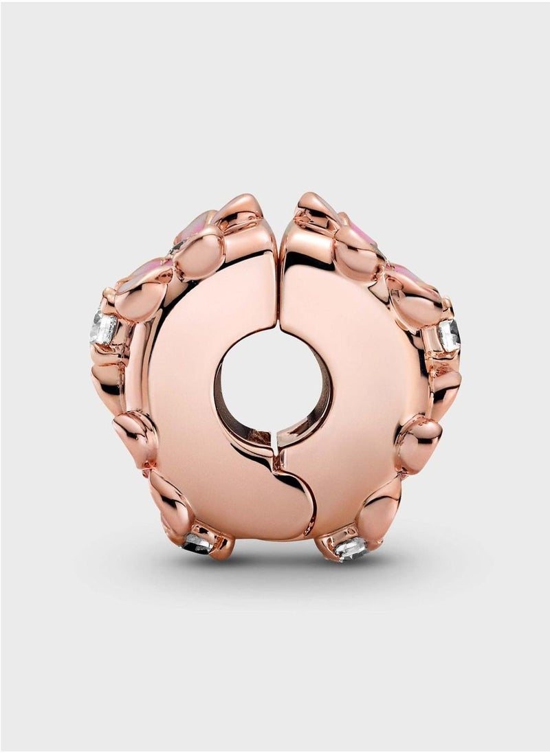 PANDORA Pink Daisy Spacer Clip Charm  - Image 3