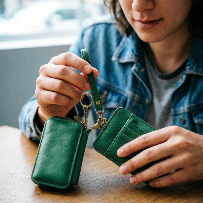Wrist Wallet - Detachable card holder with 2 pockets, compact design 11x7x2cm for keys and cards, with slim card sleeve 12.5x8.5x0.5cm to organize daily essentials (option 5) - Image 3