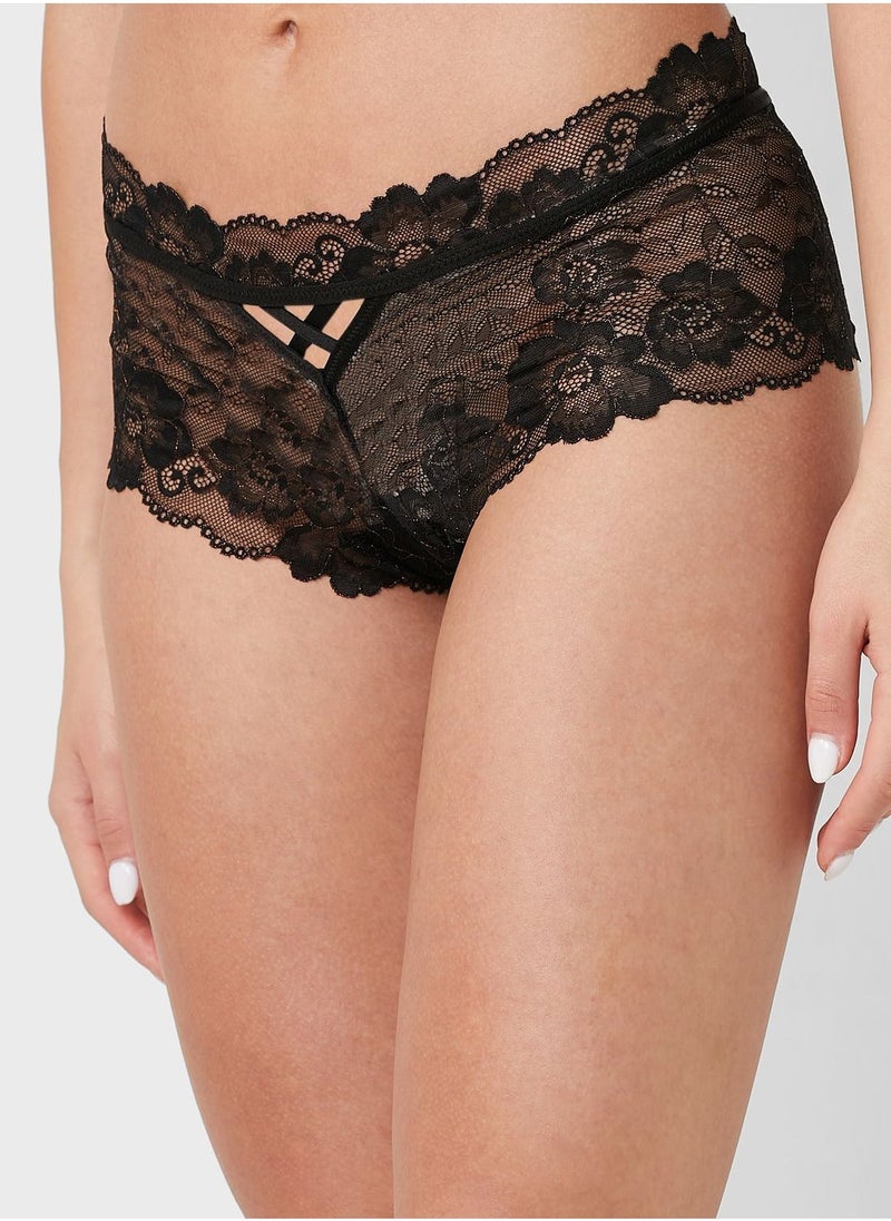 hunkemoller - 6 Pack Lace Cut Out Brief - Image 1
