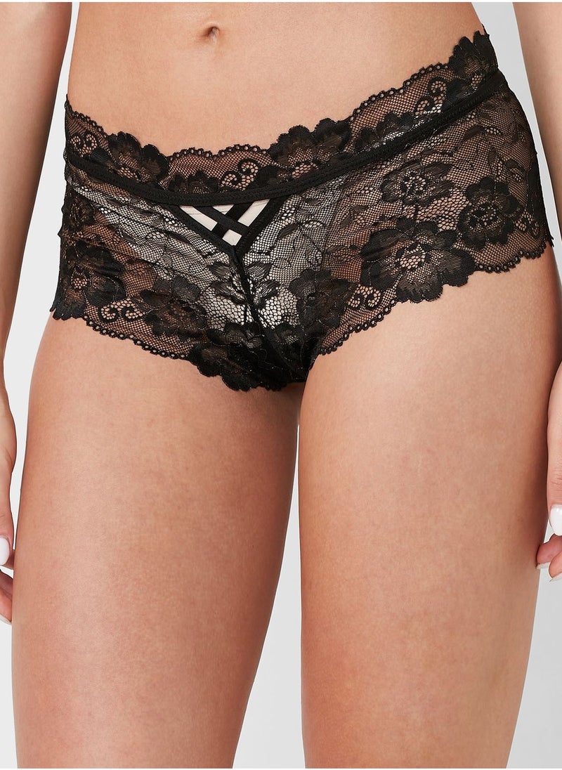 hunkemoller - 6 Pack Lace Cut Out Brief - Image 1