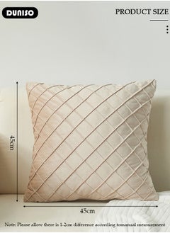 DUNISO 2 Packs Throw Pillow Covers, Couch Pillows Cushion Cove with Sturdy and Discrete Zipper Opening, 2 Neutral Decorative Textured Cushion Case, Soft Stripe Covers for Living Room Couch Bed Sofa  - Image 4