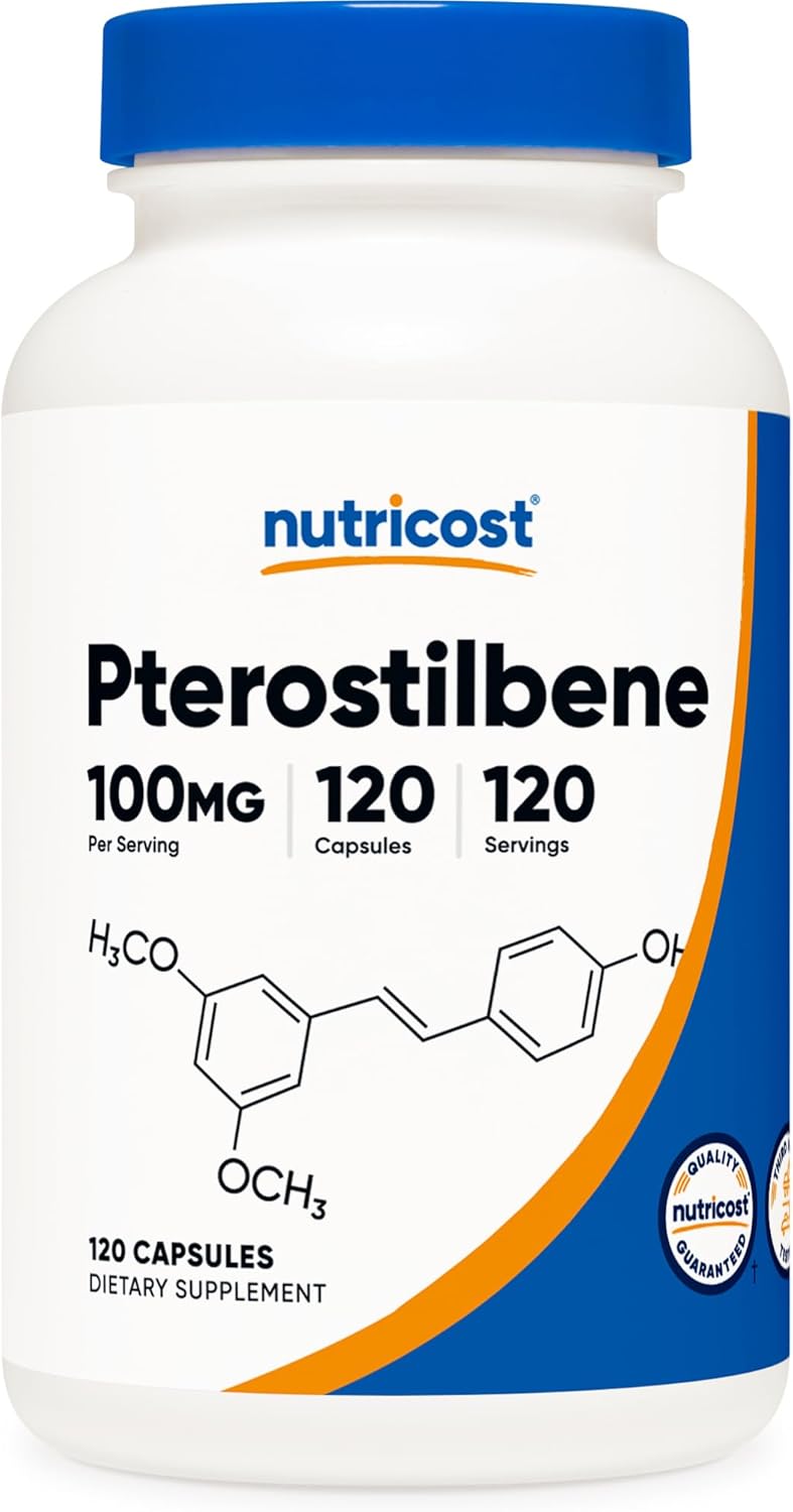Nutricost Pterostilbene 100mg 120 Capsules  NonGMO Gluten Free - Image 1
