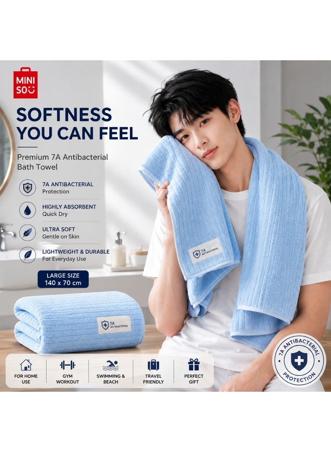 MINISO Grade 7A Antibacterial Bath Towel, Ultra Soft Quick Dry Microfiber Towel, Highly Absorbent Bathroom Towel, 140 × 70 cm - Image 1