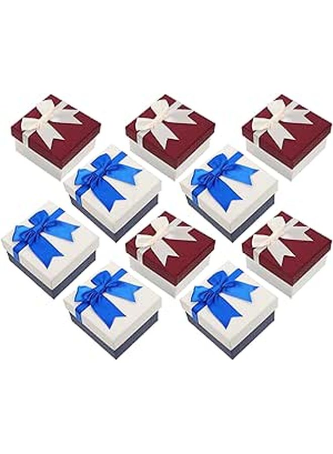 10 Pcs White Watch Storage Boxes With Bowknot Travel Display Organizer - Image 1