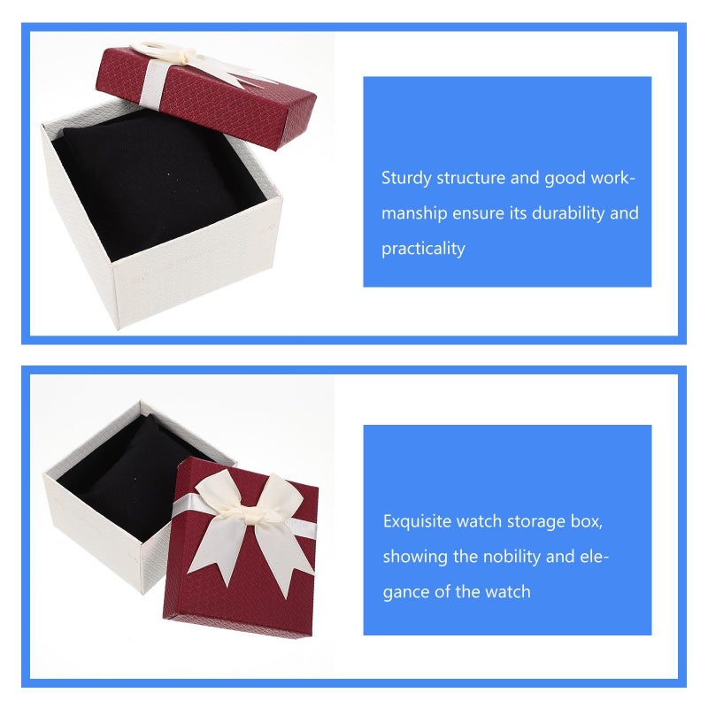 10 Pcs White Watch Storage Boxes With Bowknot Travel Display Organizer - Image 4