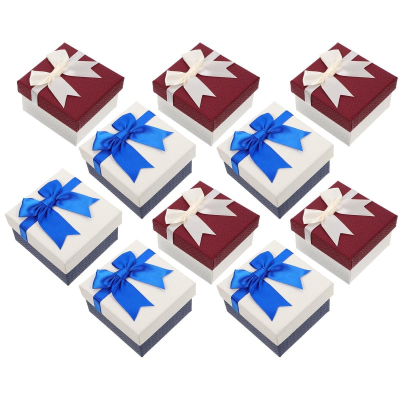 10 Pcs White Watch Storage Boxes With Bowknot Travel Display Organizer - Image 2