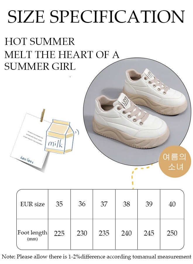 DUNISO أحذية رياضية نسائية ذات نعل سميك منخفضة للمشي للسيدات أحذية مريحة برباط كاجوال أنيقة للأماكن المغلقة والسفر والعمل - Image 4