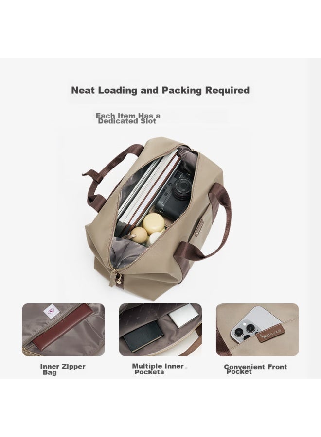 أولواز Aihua Pure Travel Bag، حقيبة سفر نسائية كبيرة السعة، حقيبة يد، حقيبة صدر، حقيبة رياضية، حقيبة سفر عمل، لون حليب القهوة - Image 2