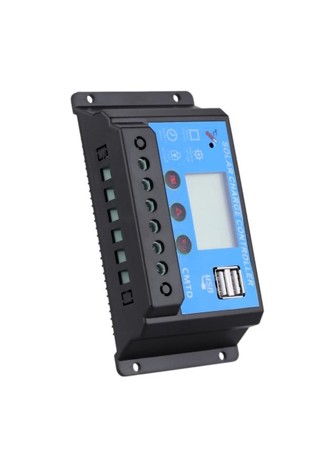 Solar Charge Controller With LCD 12V/24V Black/Blue 13x2.5x6.8centimeter - Image 4